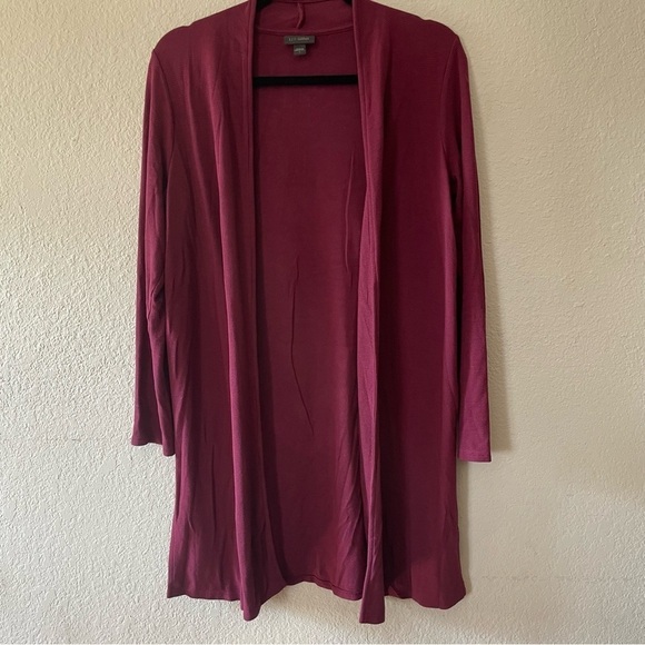 J.Jill wearever collection woman's cardigan size S ribbed wine everyday casual - Picture 2 of 9